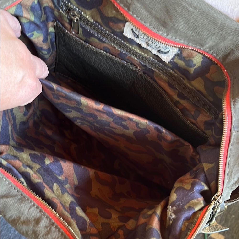 PISTIL Olive Green Shoulder Bag with Leather Handles - Picture 17 of 17